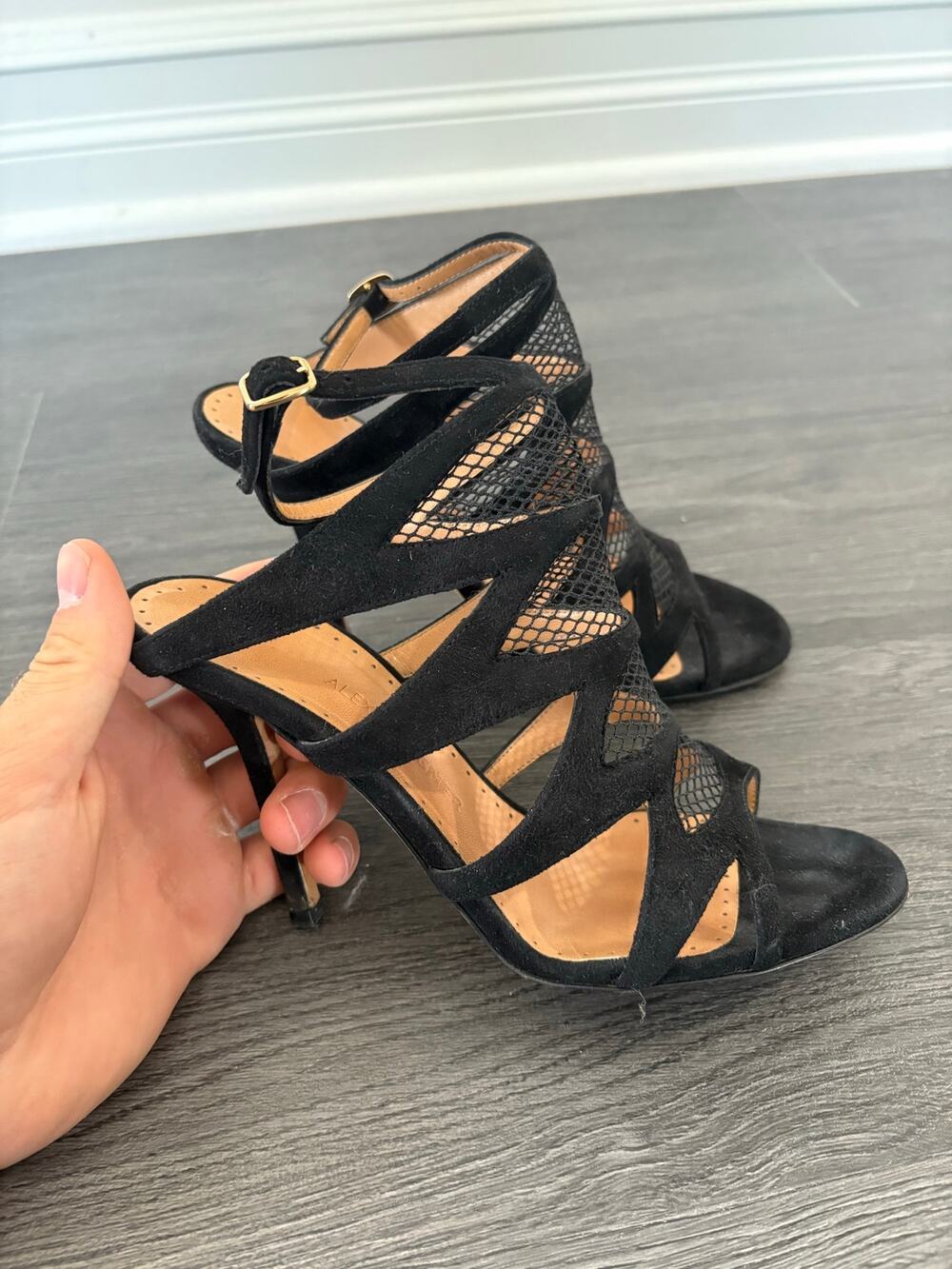 Alexa Wagner Black Suede Heels Size 37.5